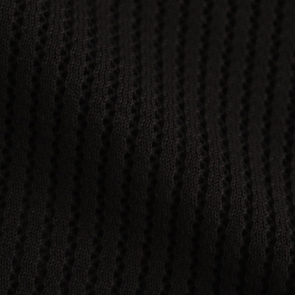 Stripe Mesh Knit Shirt #Black [2501-008]