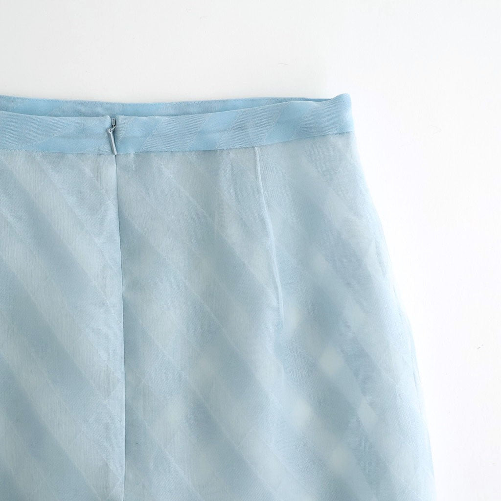 SHEER SILK COTTON CUT JACQUARD PENCIL SKIRT #LIGHT BLUE [A26SS02SO]