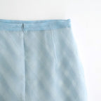 SHEER SILK COTTON CUT JACQUARD PENCIL SKIRT #LIGHT BLUE [A26SS02SO]