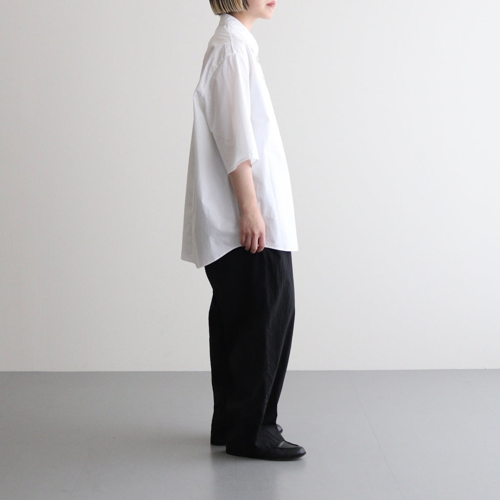 FHFSSH - コットン・ ポリコア タイプライター 半袖シャツ #01 Off White [SN_FR0405SH]