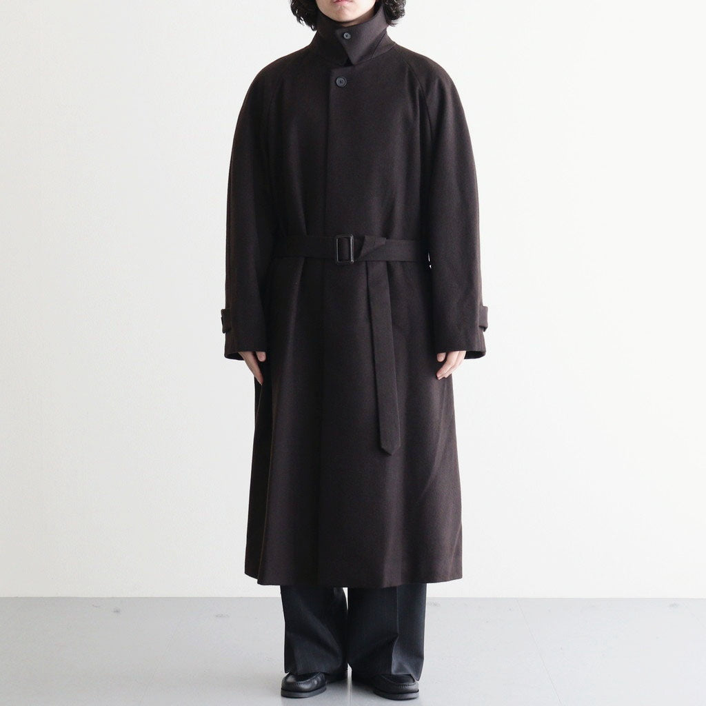 WOOL CASHMERE RAGLAN SLEEVE BALMACAAN COAT #DARK BROWN [ST.1535