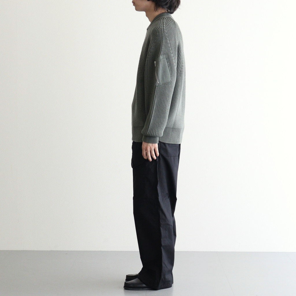 BATONER ウール梳毛片畔 ジップカーディガン #KHAKI [HR-N003-051]