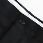 Melange Herringbone Pleated Wide Trousers #BLACK [GM261-40332]