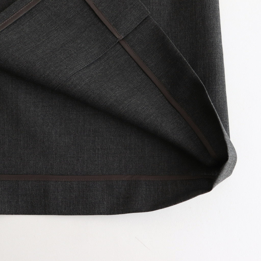 WOOL KID MOHAIR HOP SACK SLIT SKIRT #TOP CHARCOAL [A25SS06MH]