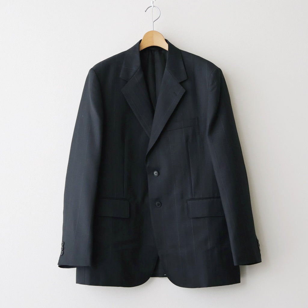 BLUEFACED WOOL JACKET #CHARCOAL NAVY STRIPE [A26SJ01BA]