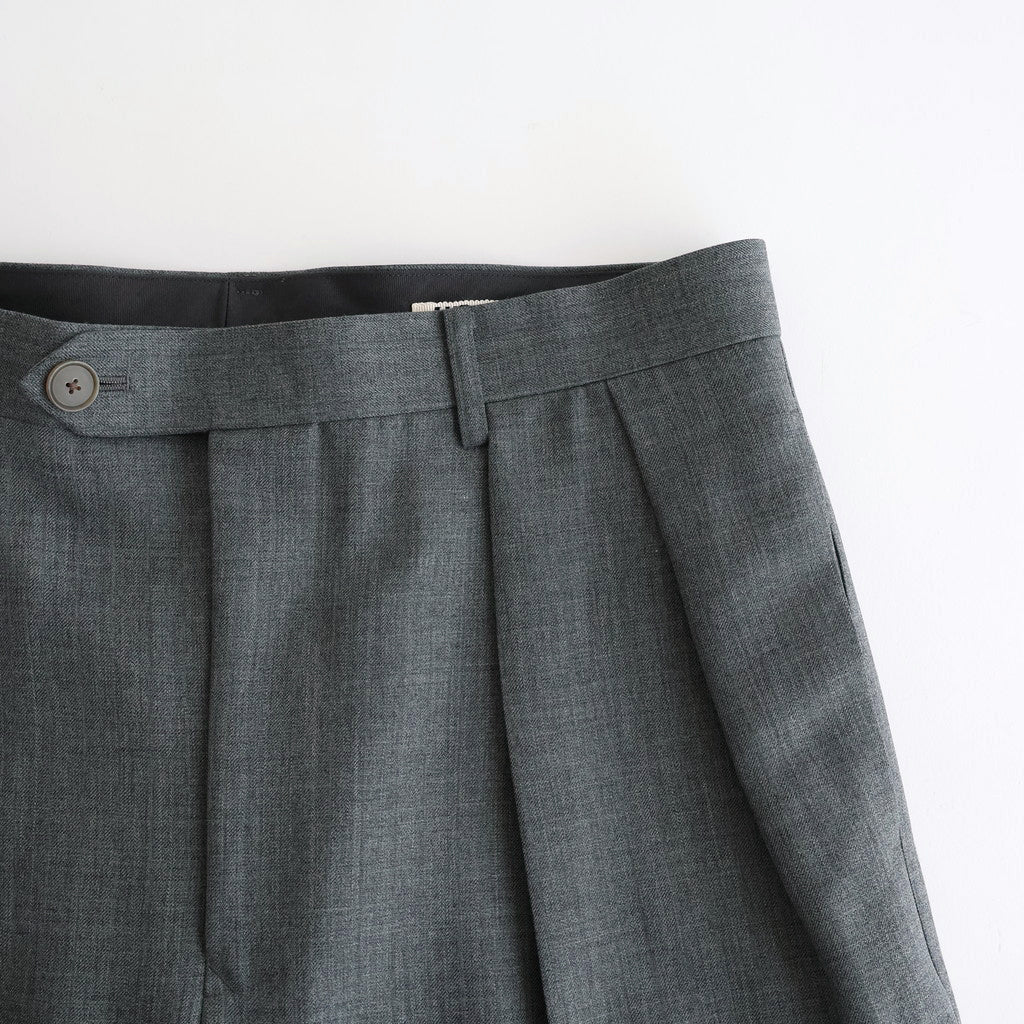 BLUEFACED WOOL TWO-TUCK SLACKS #GRAY STRIPE [A25AP05BS]