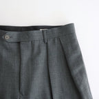 BLUEFACED WOOL TWO-TUCK SLACKS #GRAY STRIPE [A25AP05BS]