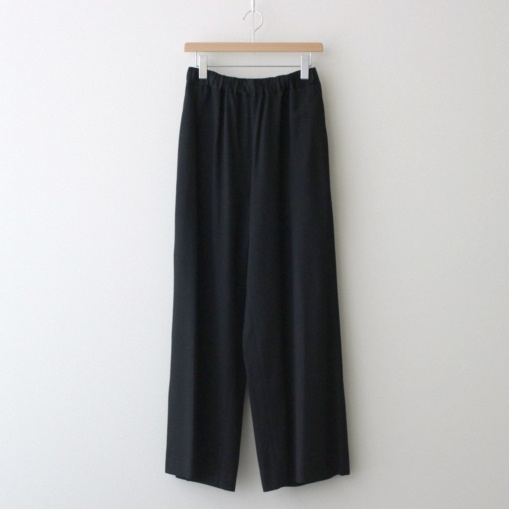 Viscose Wool Silk Gabardine Easy Wide pants #BLACK [GL241-40162]