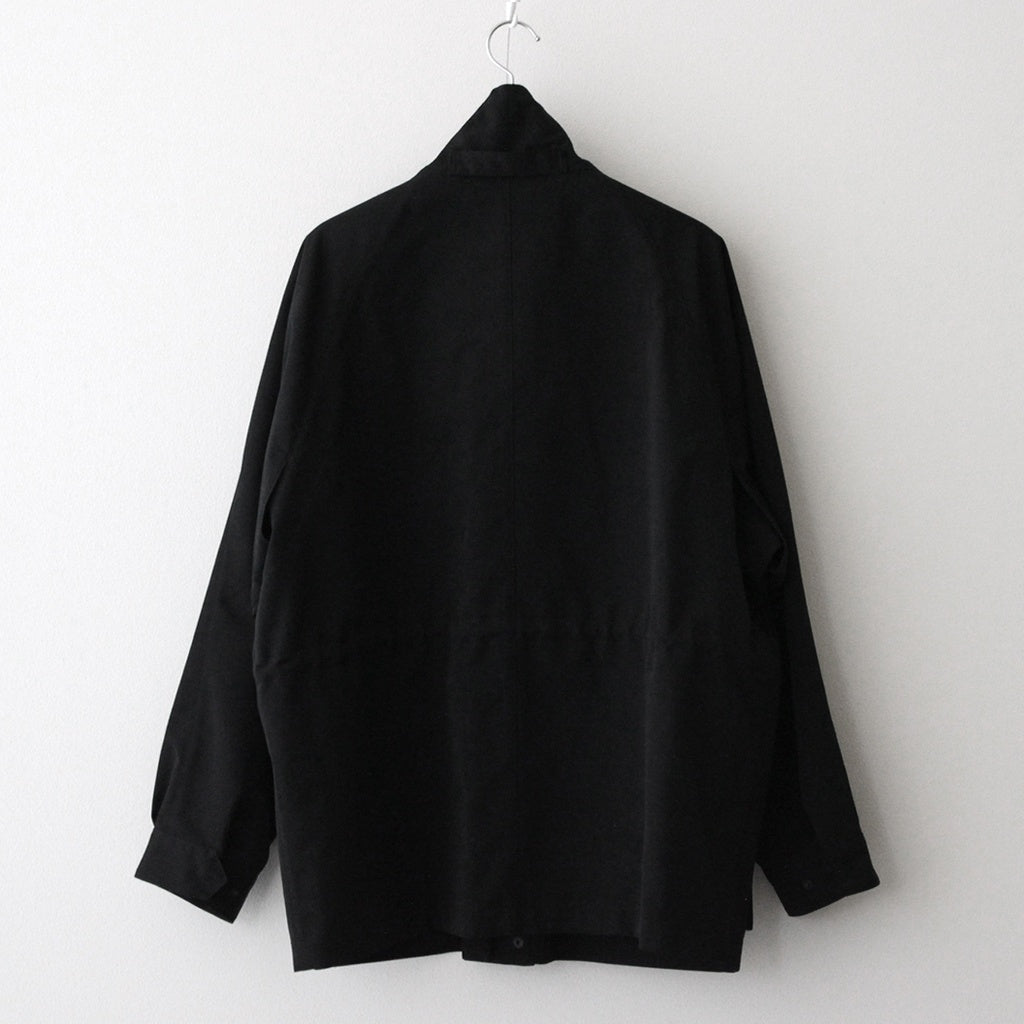 WOOL MAX CANVAS HIGH NECK ZIP BLOUSON #BLACK [A25SB03WC]