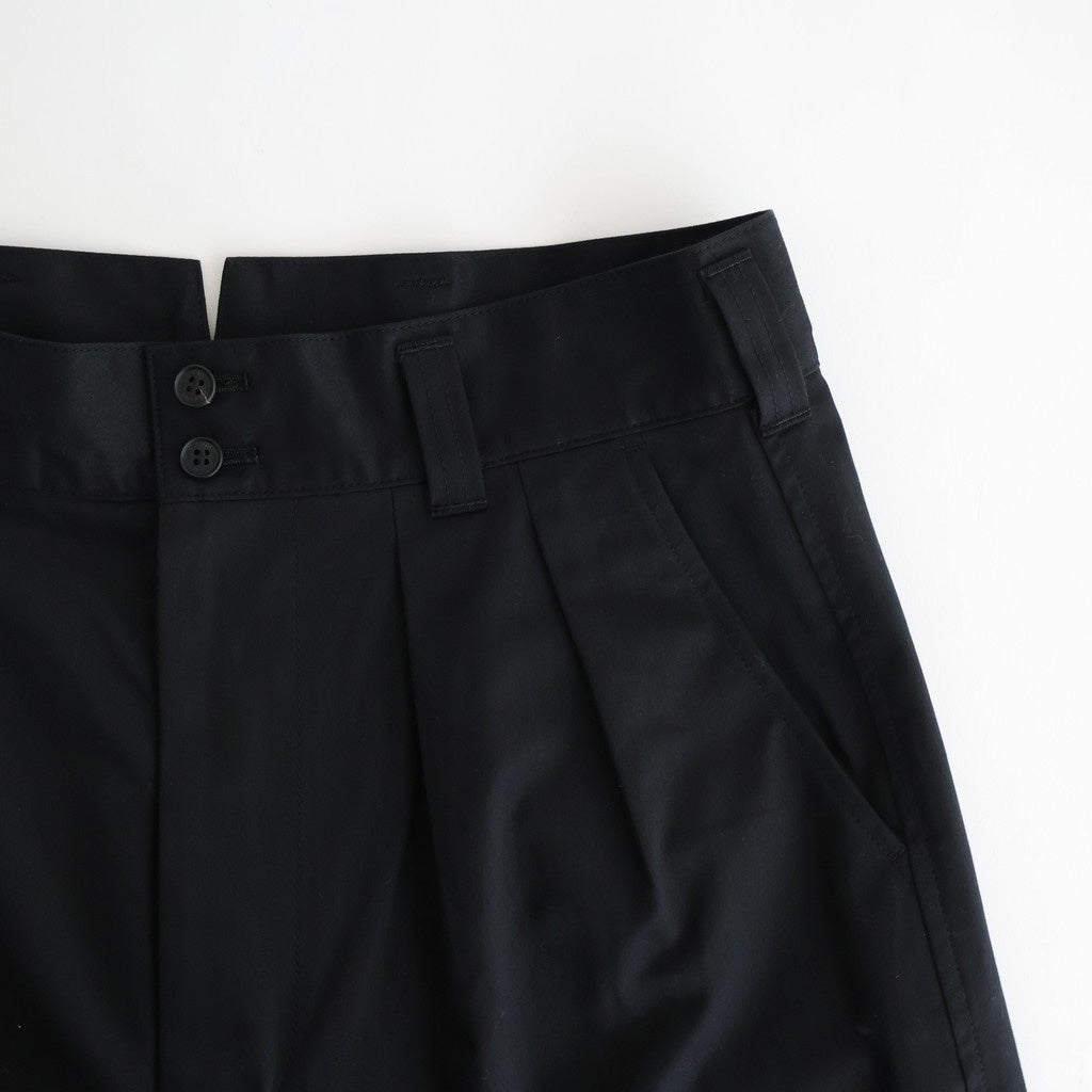 綿サテンストレートパンツ #BLACK [HP-P025-051]