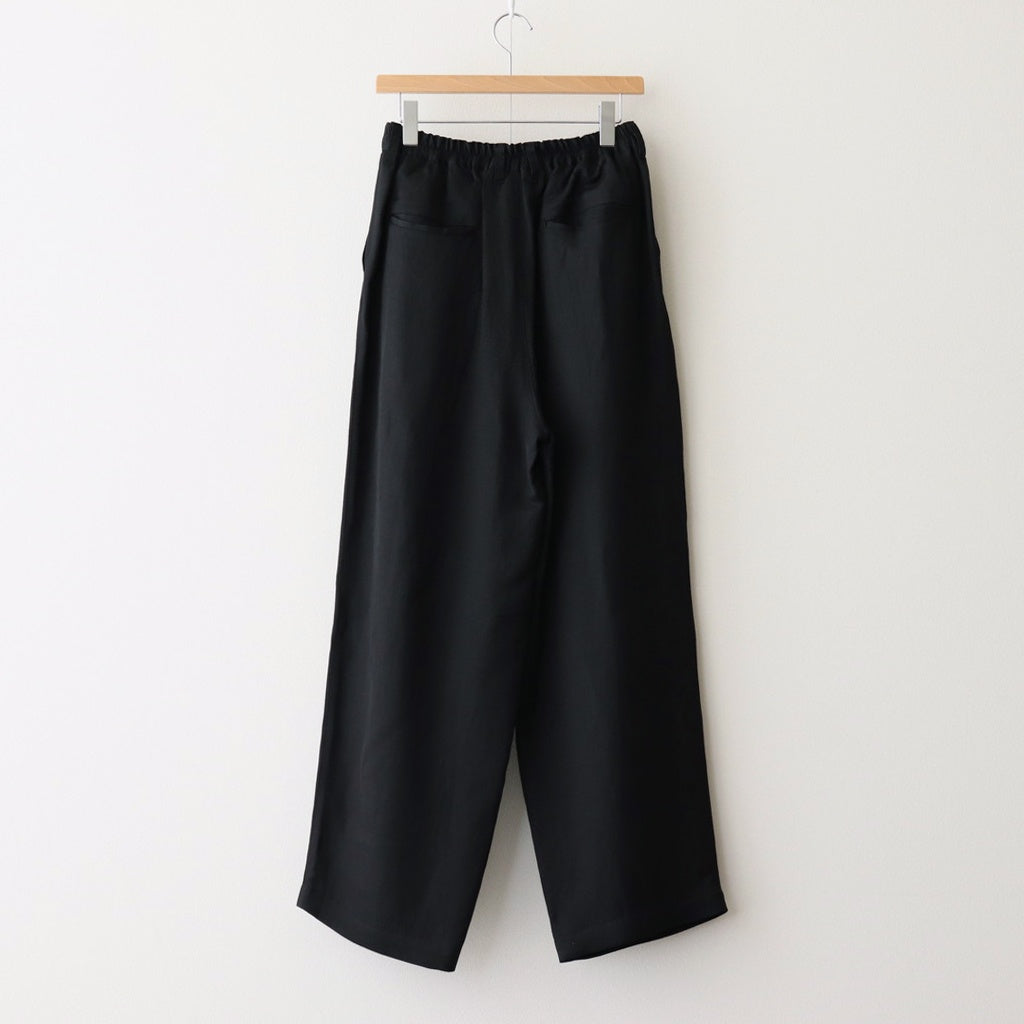 VIS/LI TWILL WIDE EASY TROUSERS #BLACK [ST.1156]