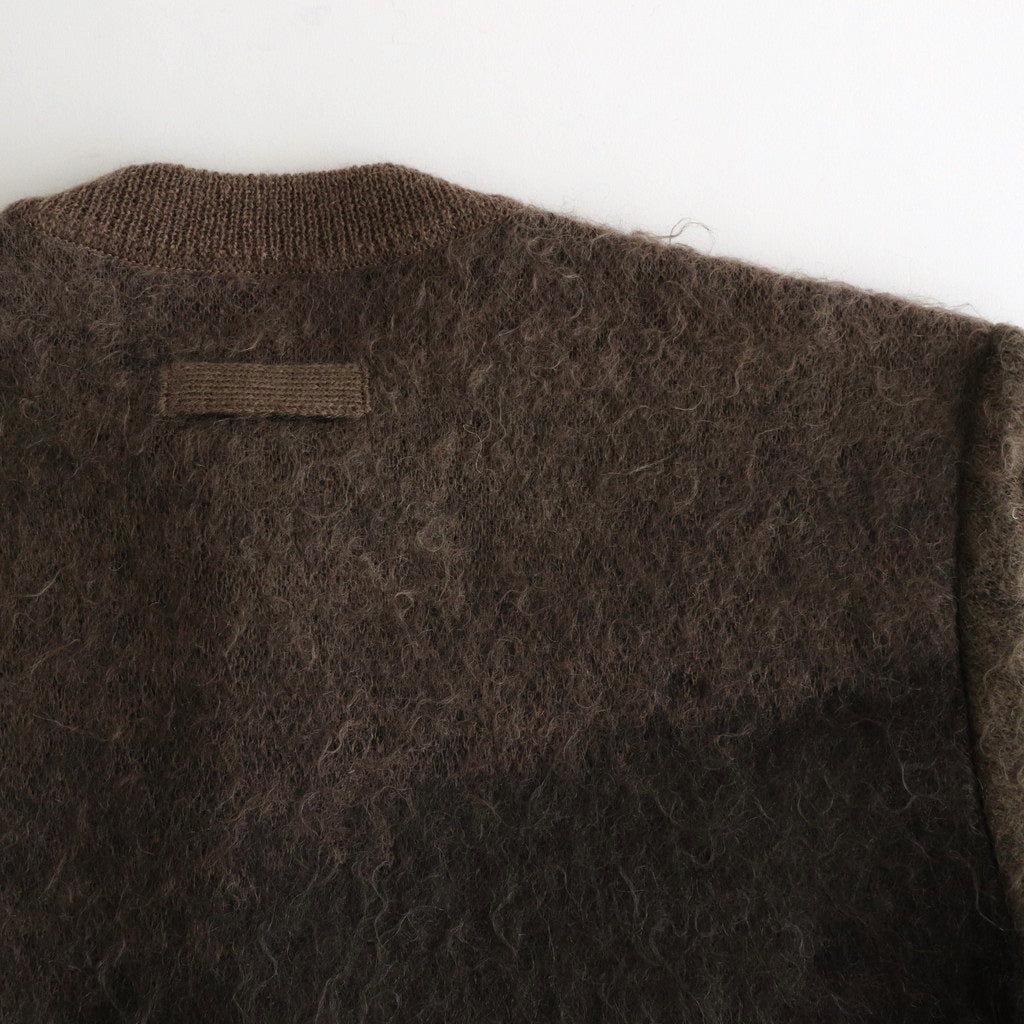 GRADATION MOHAIR KNIT CARDIGAN #NAVY KHAKI GRADATION [ST.1002]