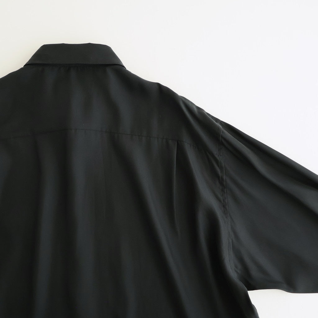 CUPRO TWILL OVERSIZED LS SHIRT #BLACK [ST.1459]