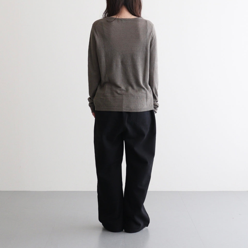 LINEN 14G Pull Over #GREY KHAKI [I26SS-K3]