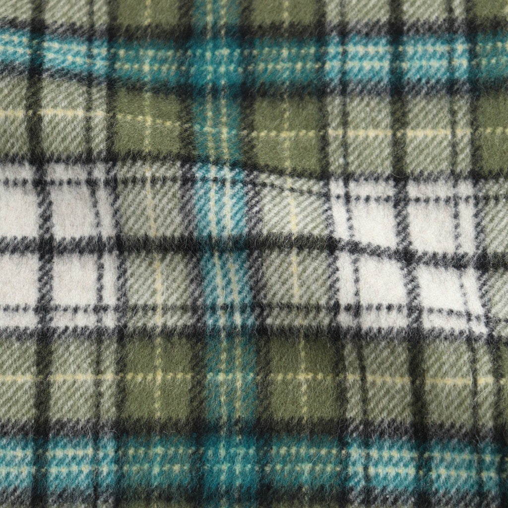 CASHMERE CHECK LONG STOLE #MOSS GREEN CHECK [A26AM02SL]