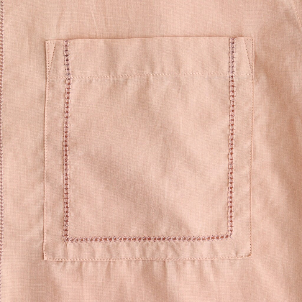 EMBROIDAREY OPEN COLLAR SHIRT #PINK [YK25SS0938SH]