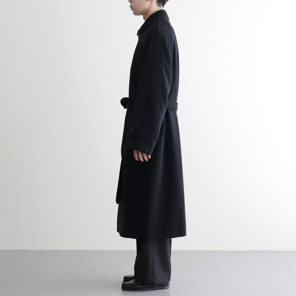 SUPER FINE WOOL MOSSER SOUTIEN COLLAR COAT #BLACK [A25AC01WM]