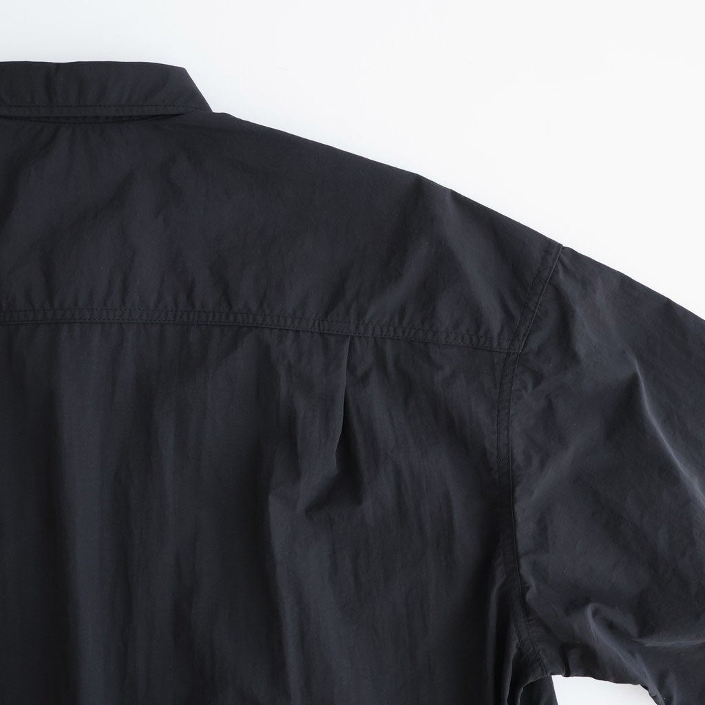 ナイロンタッサー S/S シャツ #BLACK [HQ-B021-051]