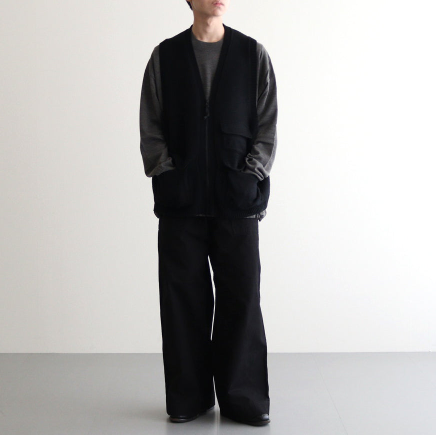 ラムウールジャカード ベスト #BLACK [HN-N005-051]