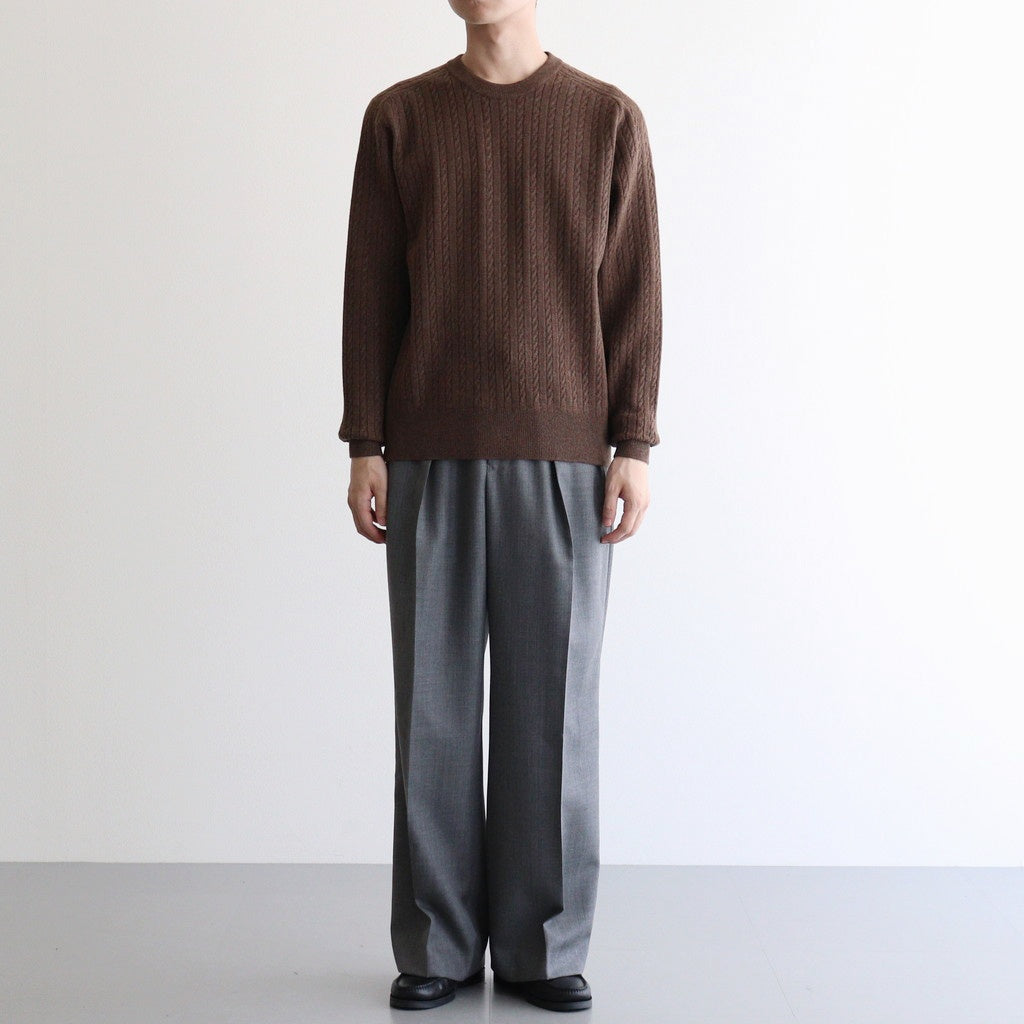 SUPER FINE WOOL ARAN KNIT P/O #BROWN [A25AP02WA] - ciacura 三重県