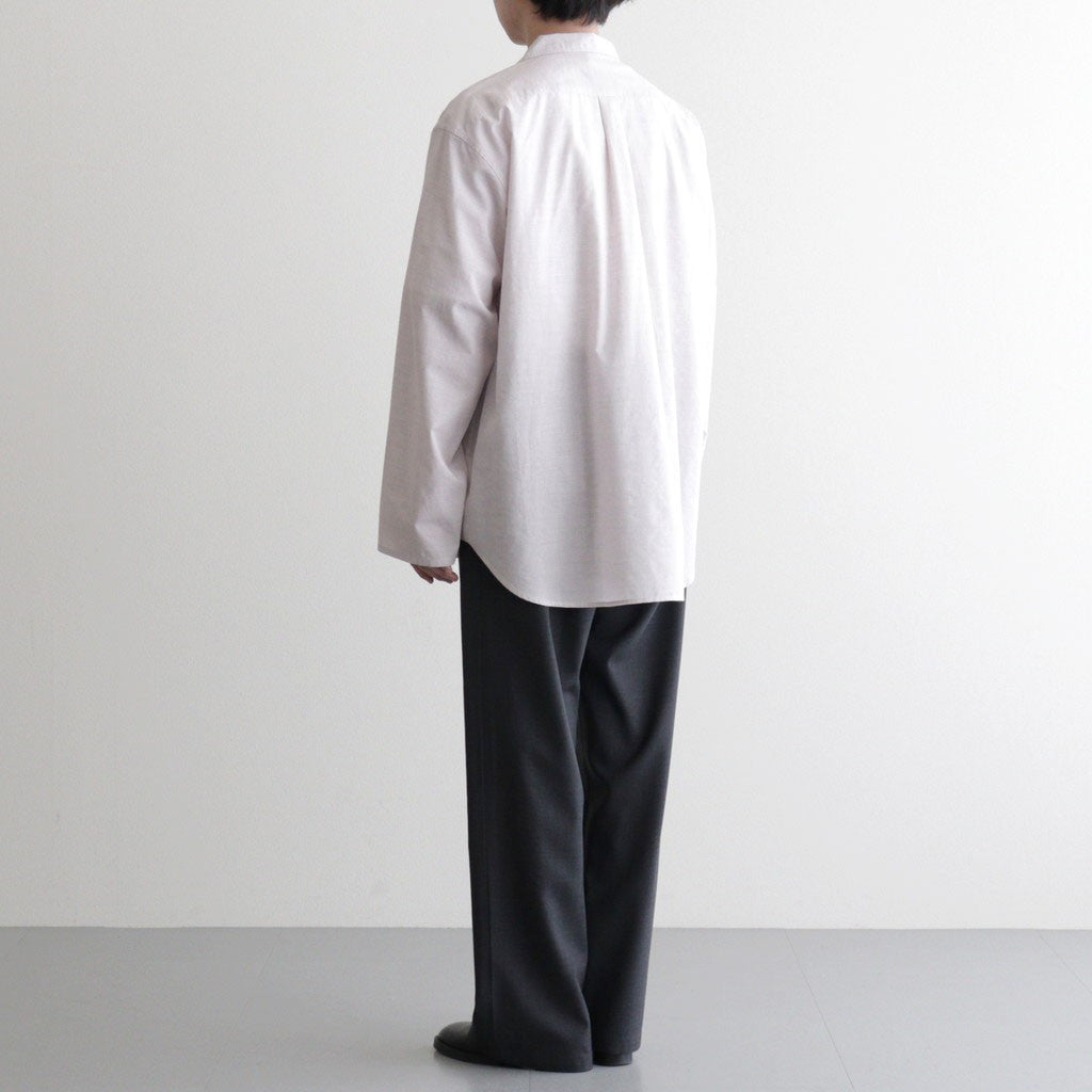 Cotton & Lyocell Lounge Shirt #White & Burgundy Plaid [OFH010SH22]