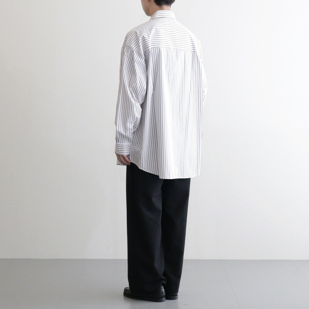 SIDOGRAS Stripe L/S Oversized Regular Collar Shirt #BROWN STRIPE [GM254-50025STB]