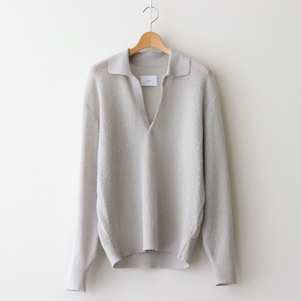 SHEER LIGHT KNIT SKIPPER LS #PALE GREY [ST.1150]