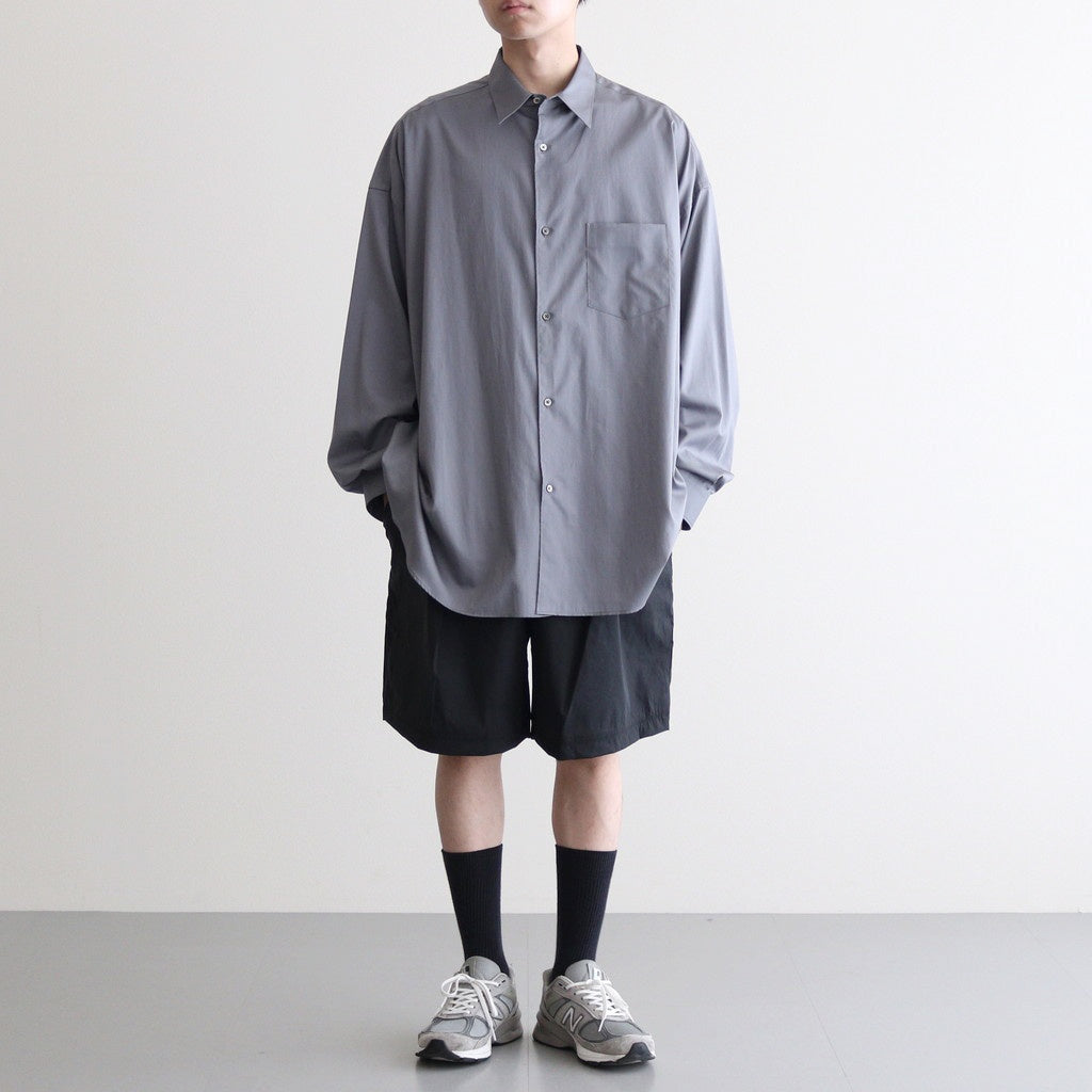 Silicon Poplin Oversized Regular Collar Shirt #GRAY [GM243-50144]
