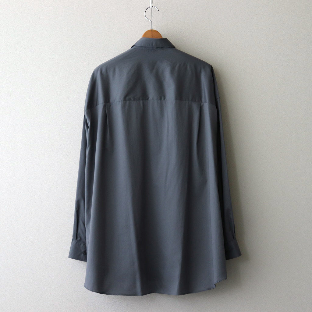 Silicon Poplin Oversized Regular Collar Shirt #GRAY [GM243-50144]