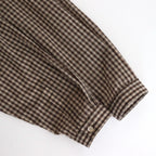 AIRY LIGHT COTTON CHECK P/O SHIRT #BROWN GINGHAM CHECK [A25SS02GC]