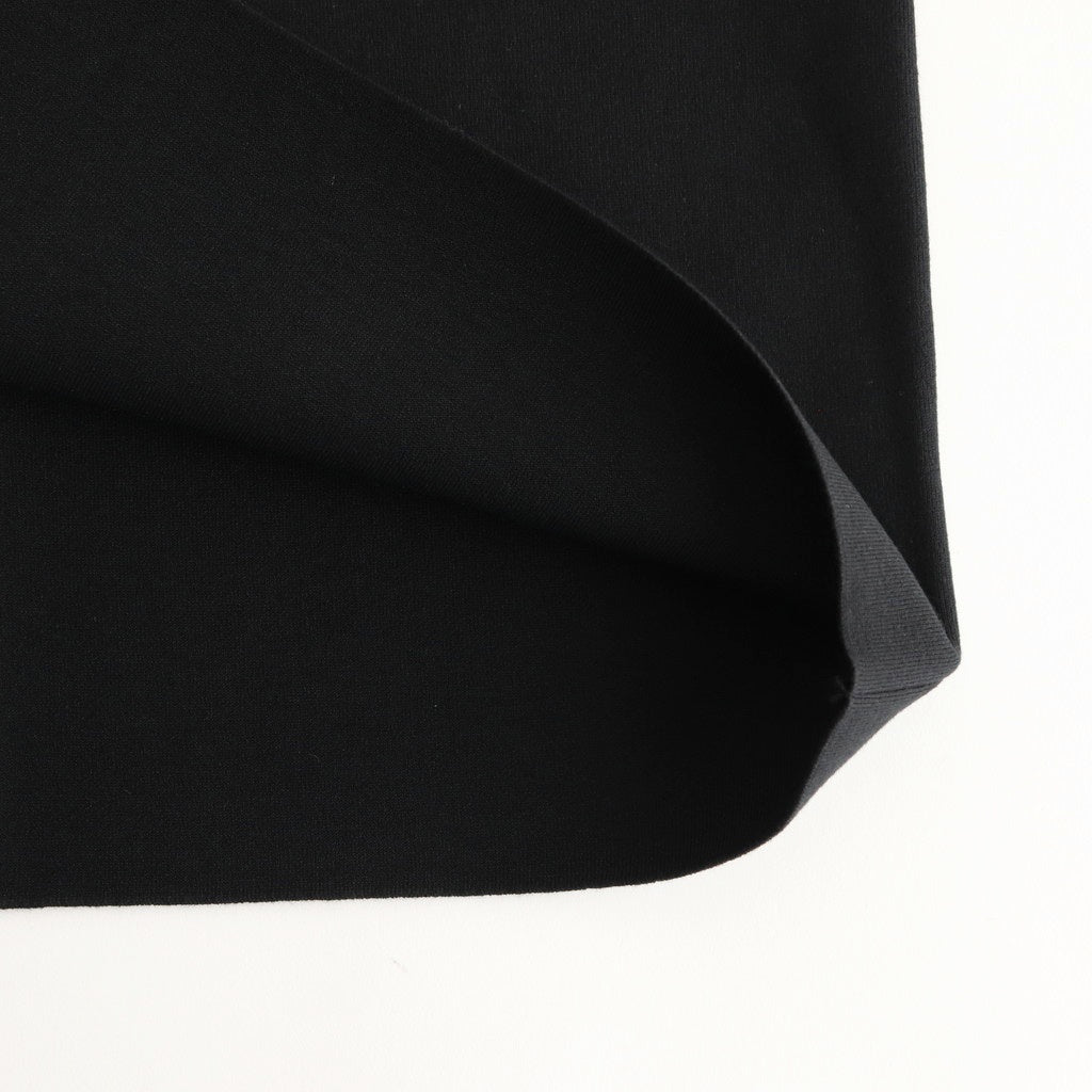 COTTON SILK STRETCH DOUBLE FACE KNIT SKIRT #BLACK [A25SS02WF]