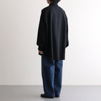 Extra Fine Wool L/S Oversized Regular Collar Shirt #BLACK [GM251-50092B]