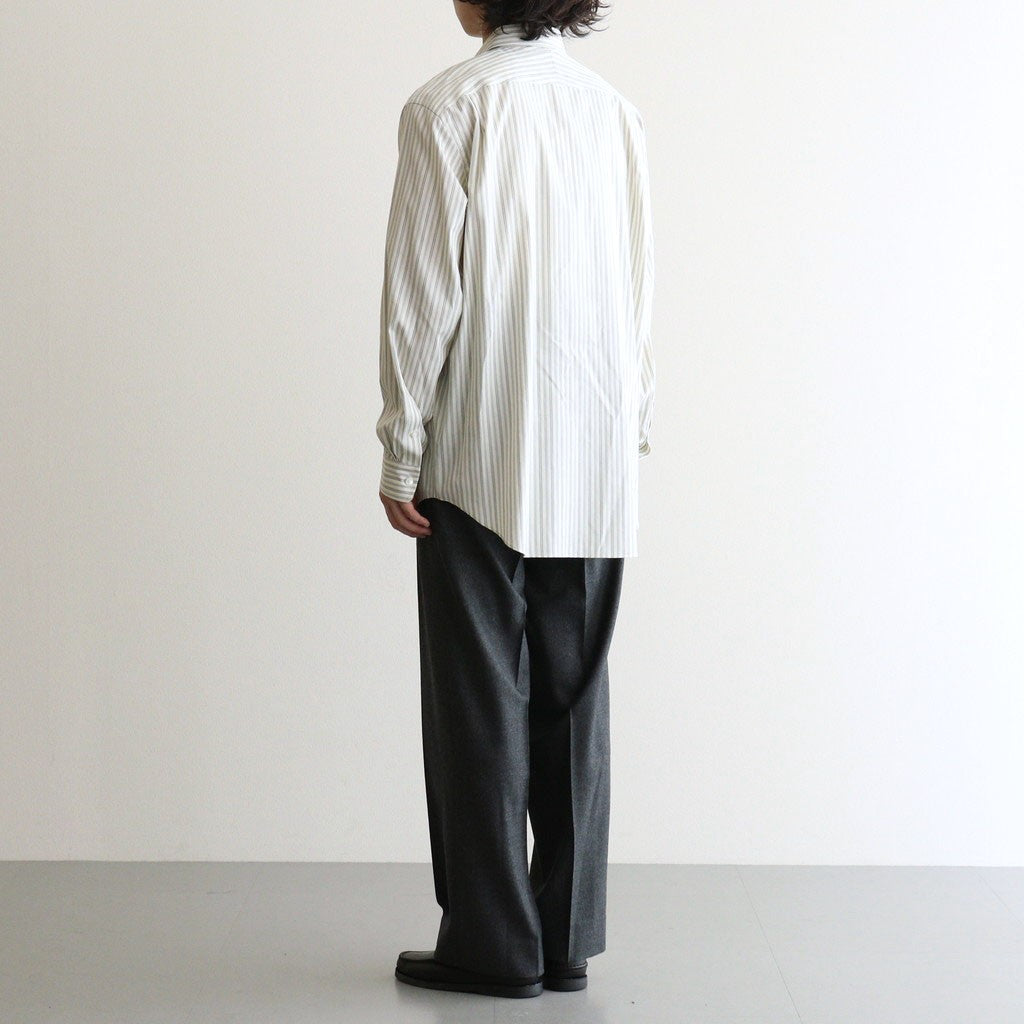 COTTON SILK STRIPE SHIRT #LIGHT GRAY STRIPE [A26AS01CS]