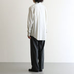 COTTON SILK STRIPE SHIRT #LIGHT GRAY STRIPE [A26AS01CS]