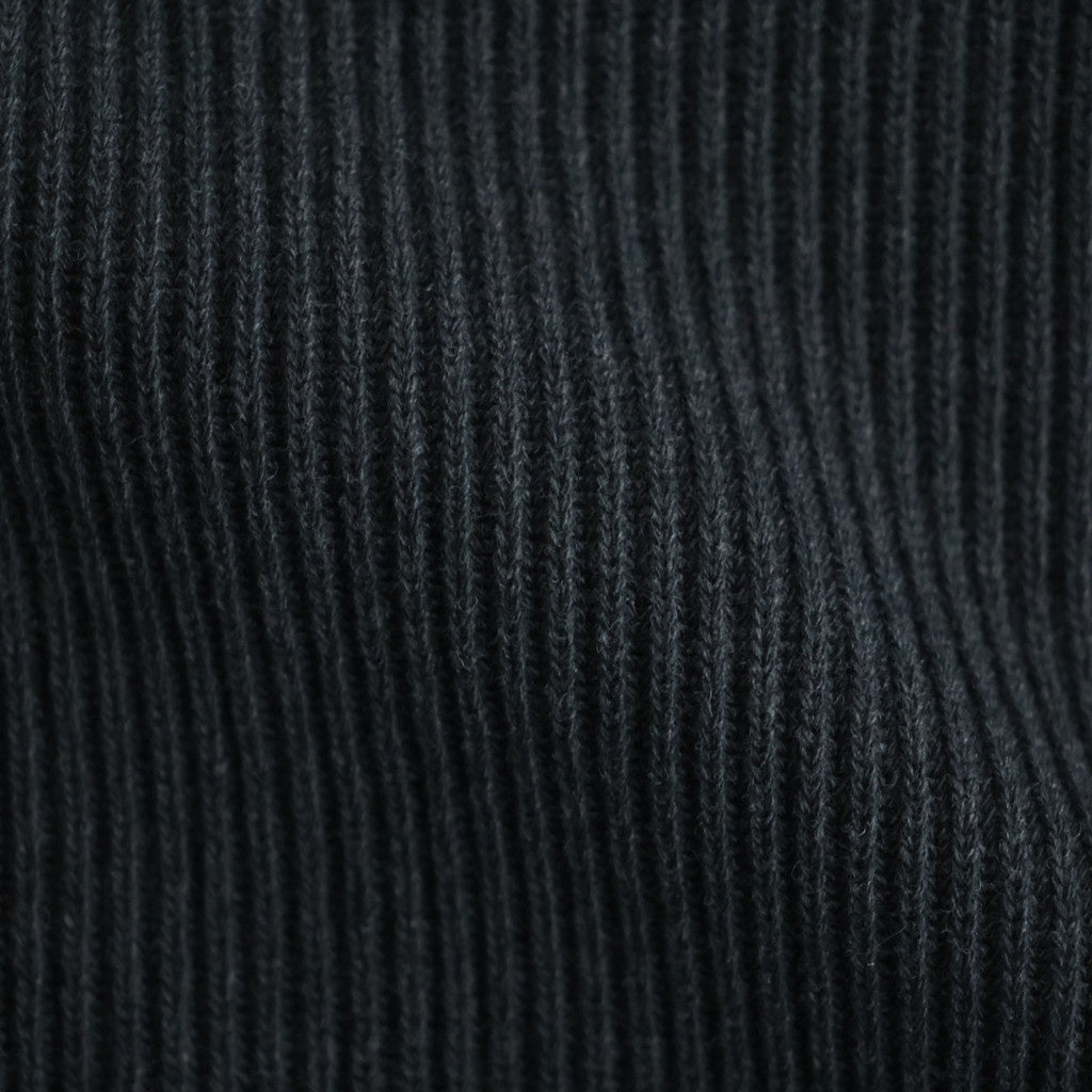 SUPER FINE WOOL RIB KNIT V-NECK P/O #TOP BLACK [A26AV03RK]