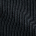 SUPER FINE WOOL RIB KNIT V-NECK P/O #TOP BLACK [A26AV03RK]