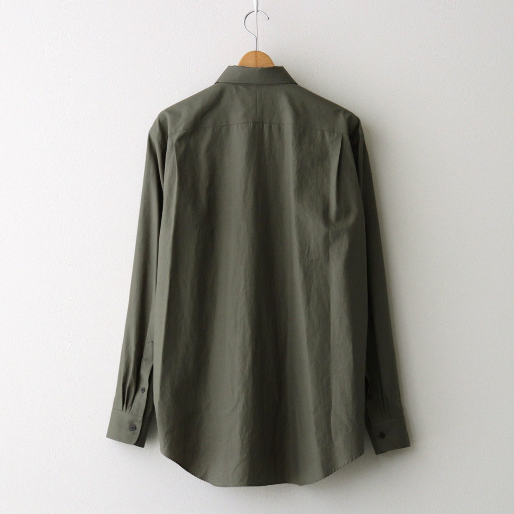 WASHED FINX TWILL SHIRT #DARK OLIVE [A26AS01TN]