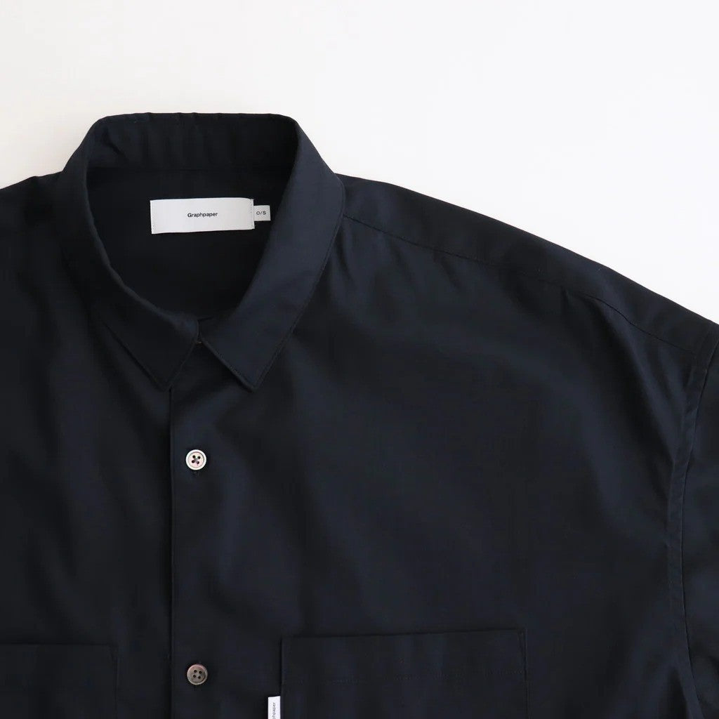 Solotex Twill S/S Oversized Box Shirt #NAVY [GM261-50159B]