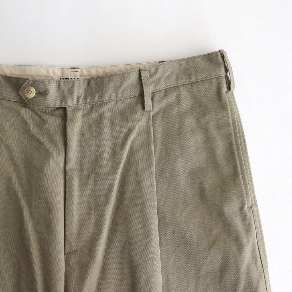 WASHED FINX CHINO ONE-TUCK PANTS #LIGHT KHAKI [A25SP02FC]