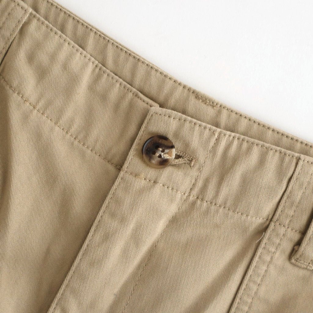 綿サージ 多素材MIX 製品加工 パンツ #BEIGE [HQ-P025-051]