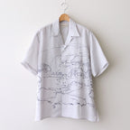 EMBROIDERY OPEN COLLAR SHIRT #GRAY [YK25SS001004SH]