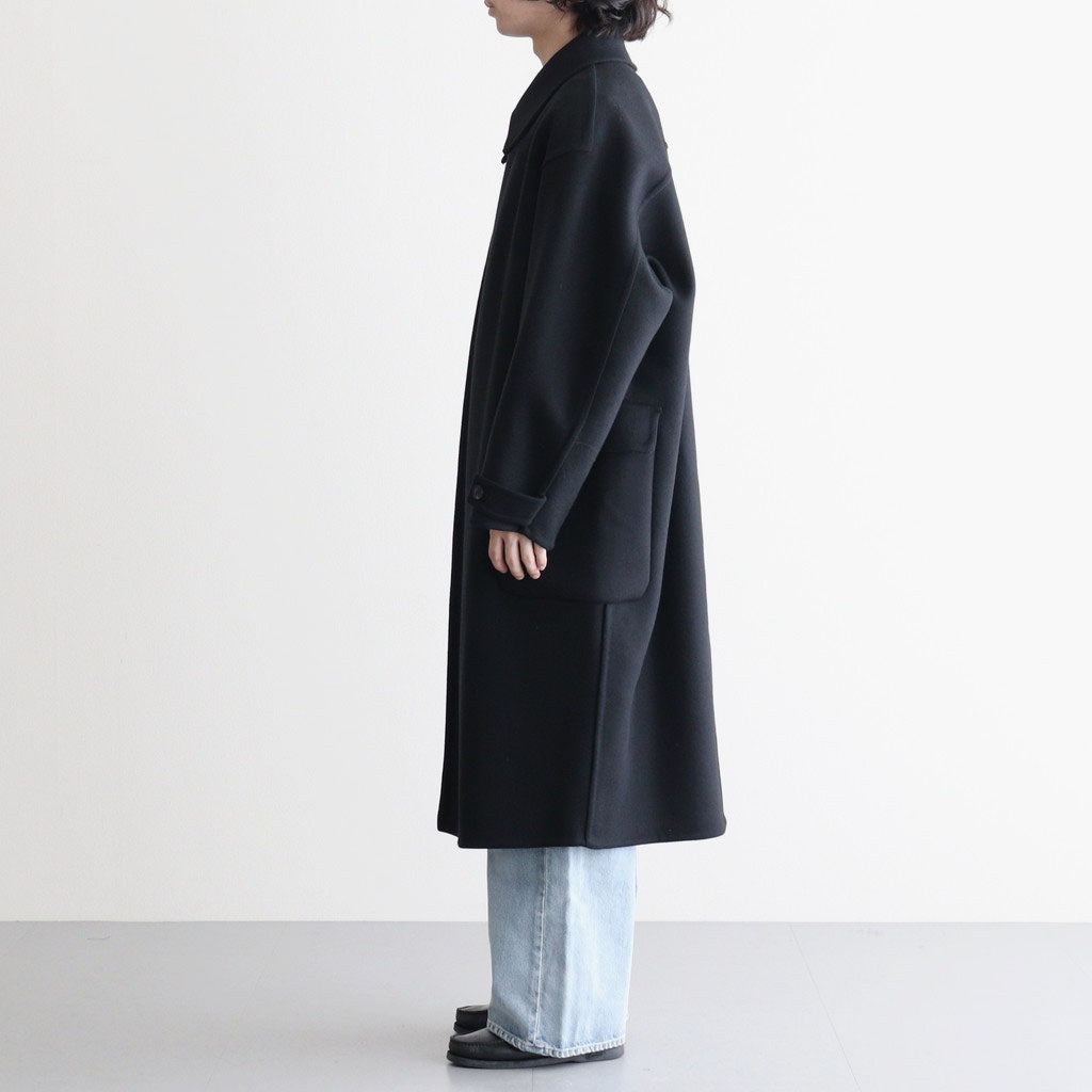 Wool Cashmere Double Breasted Rever Coat #Black [YK26FW01317C]