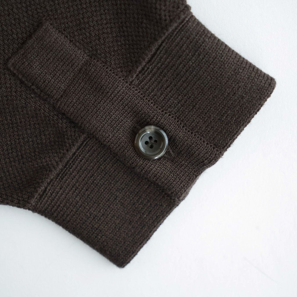 Co/Wo Moss Stitch Zip Blouson #BROWN [2603-003]