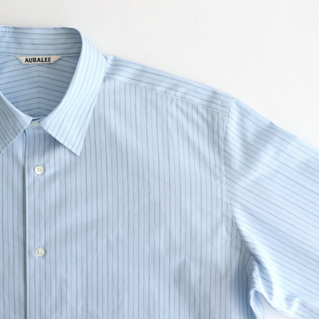 SUVIN HIGH COUNT CLOTH STRIPE SHIRT #LIGHT BLUE STRIPE [A25SS01SS]