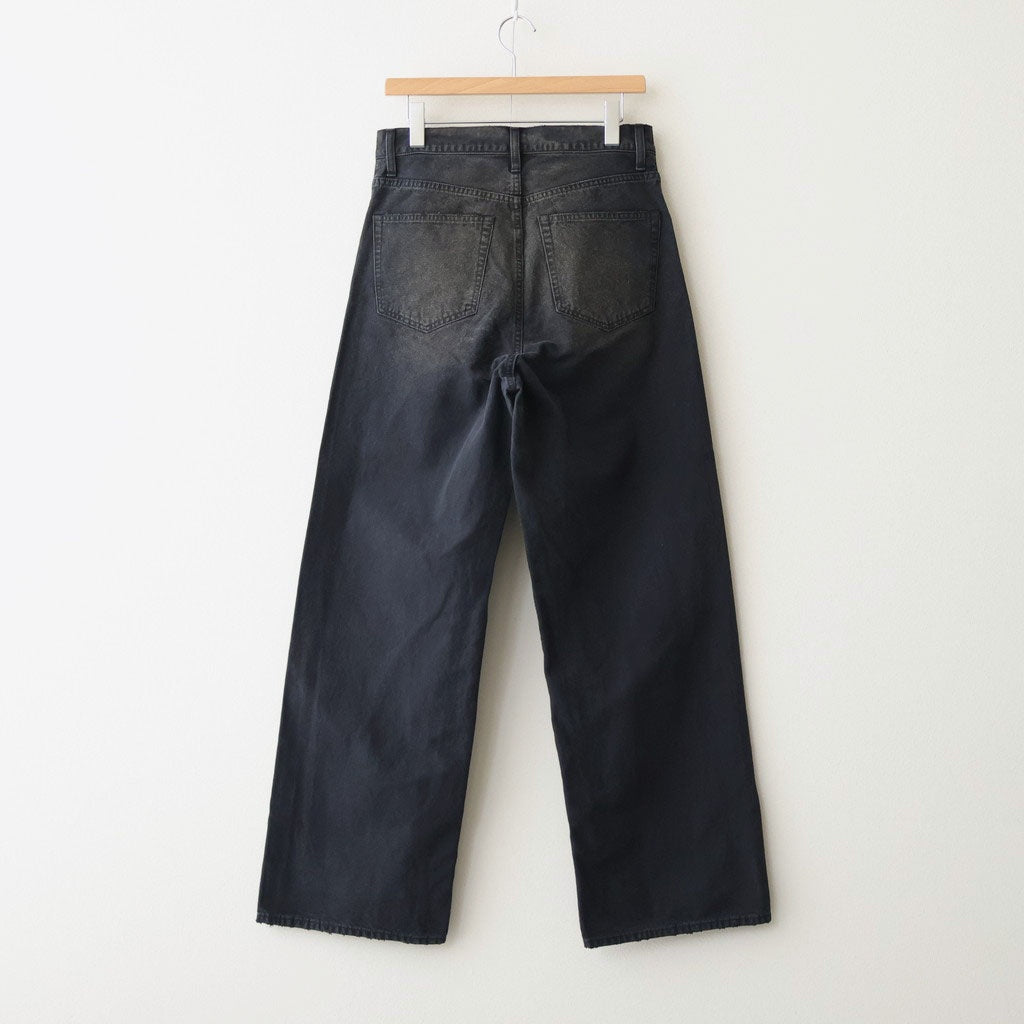 SULFUR DYED OXFORD VINTAGE WIDE PANTS #BLACK [ST.1395]