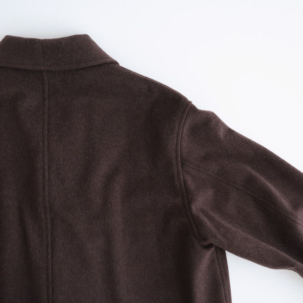 SUPER FINE WOOL MOSSER SHAWL COLLAR COAT #TOP BROWN [A26AC02WM]