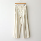 SUPER FINE TROPICAL WOOL TWO-TUCK SLACKS #IVORY [A25SP04MT]