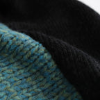 COLOR COMBINATION KNIT LS #BLUE × CHARCOAL [ST.713]