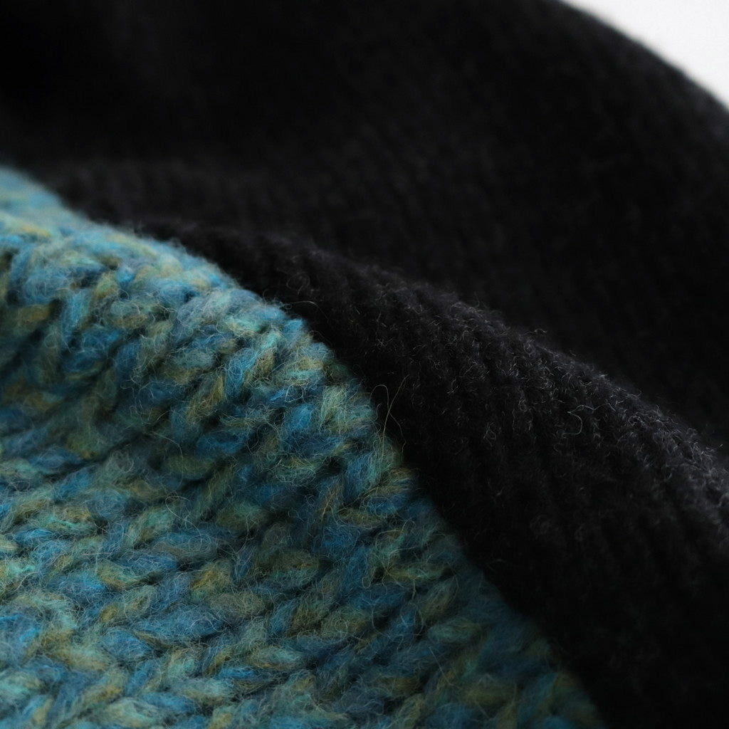 COLOR COMBINATION KNIT LS #BLUE × CHARCOAL [ST.713]