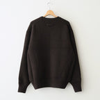 EXTRA FINE WOOL WARM KNIT CREW NECK LS #DARK BROWN [ST.1289]